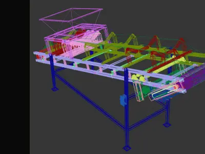 Bulk material conveyor belt 3D model