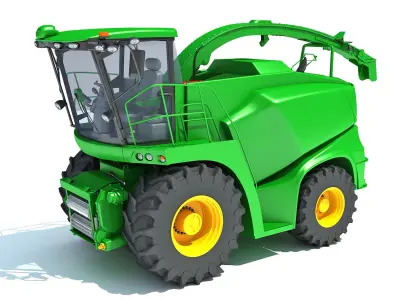 Green Combine Harvester 3D model purchase