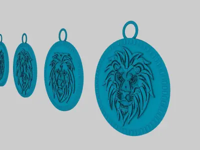  lion pendant 3D print model 3D model