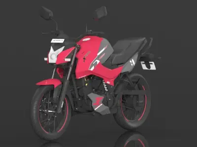 Hero Xtreme 160R 4V Double Disc Bike Cast Pearl Red Low-poly 3D model