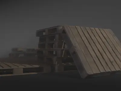 Warehouse Palett Low-poly 3D model