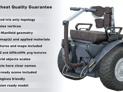 Self Balancing Wheelchair Seat Segway PBR Low-poly 3D model