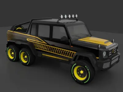 Jeep 6x6 Low-poly 3D model by 3DGamesAssests