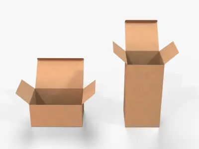 Tuck Top Boxes – Tall and Regular Set 3D model