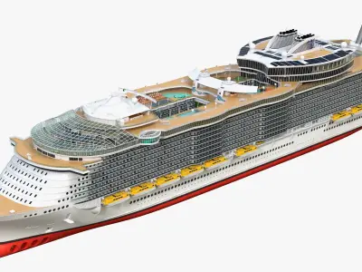 Cruise Ship Simple Details 3D model