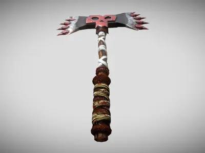 Medieval weapon Battle Stylized axe Low Poly ARVR Low-poly 3D model