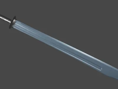 Grossmesser sword with Khora handle Low-poly 3D model