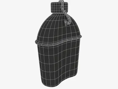 US Bottle Canteen WWII Low-poly 3D model