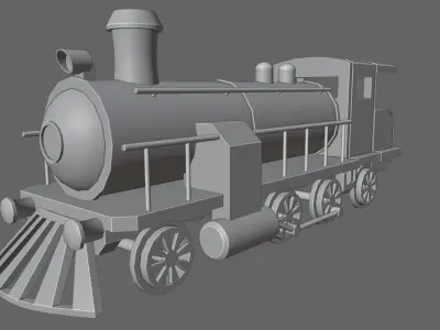 Old Locomotive - Train - Steam - Trem a Vapor Low-poly 3D model