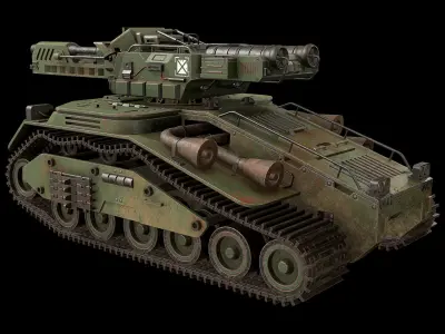 Tank Concept - 3 - Green 3D model