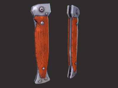 Damascus Knife - Game Ready -  Free low-poly 3D model