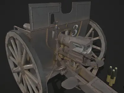 Feldkanone 96 Low-poly 3D model