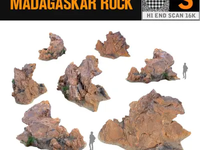 Madagascar Red Rock PACK 3 3D model
