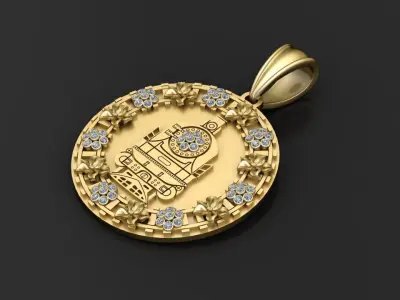 train pendant design 3D print model