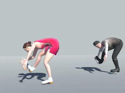 Figure Skating Actions 3D model