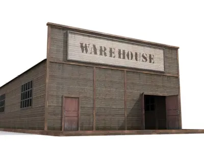 Warehouse Low-poly 3D model shop