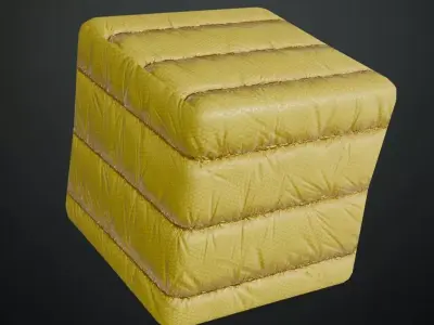 Yellowish Sci Fi Padded Fabric PBR Seamless Texture
