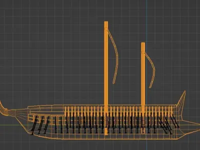 Trireme Low-poly 3D model purchase