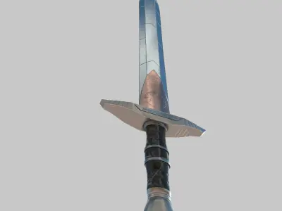 Sword Low-poly 3D model 5