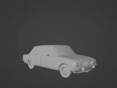 Low poly car 3D model classic in park Free low-poly 3D model
