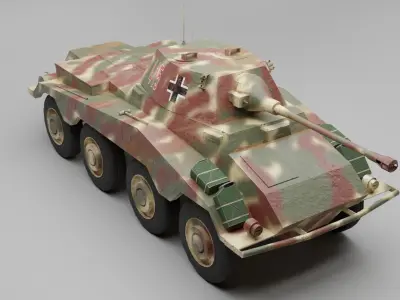 SdKfz 234-2 Puma Low-poly 3D model