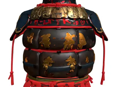 Japanese Samurai Torso Armor Low-poly 3D model