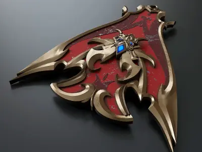 Stylized viking shield 1 3D model