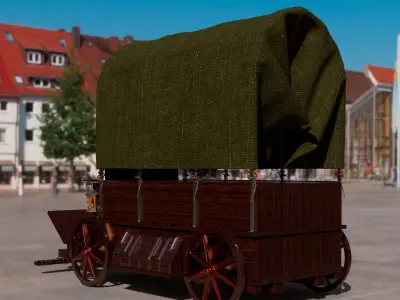 horse cart 3D model purchase