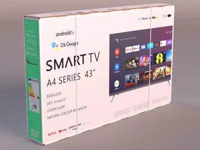 Cardboard Shipping Box TV 43 Inch 3D model