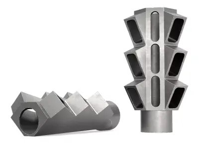 V6 MUZZLE BRAKE Low-poly 3D model