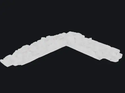 Game Ready Scanned Castle Ruins - Part of a Wall Low-poly 3D model