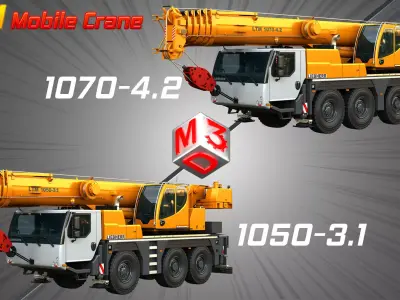 LTM Mobile Crane  2 in 1 3D Model Pack