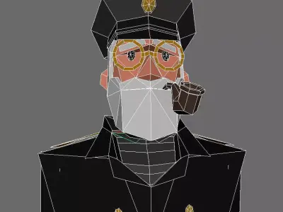 collection soldiers sailors Low-poly 3D model