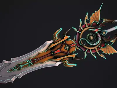 Fantasy Sword 11 Stylized game ready 3d model Low-poly 3D model