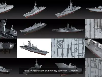 Royal Australia Navy game ready collection 3D Model Pack