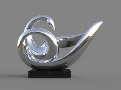 swan sculpture 3D model buy