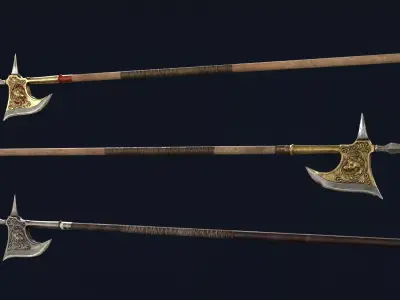 Lion Guard Halberd Low-poly 3D model