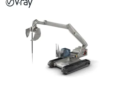 Industrial Extraction Arm Telescopic Arm model pack Low-poly 3D model