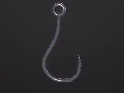 Fishing Hook 3D Model   Low-poly 3D model