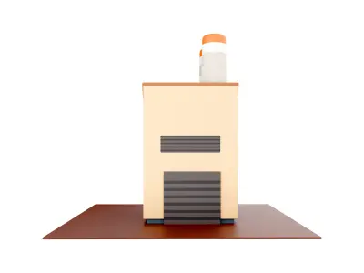 3d Industrial Factory Building icon 3D model