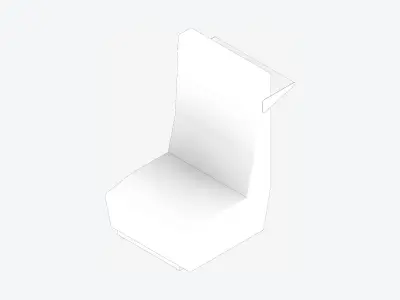 Seating - Contemporary - Blume - Closing - High Back - Right Low-poly 3D model