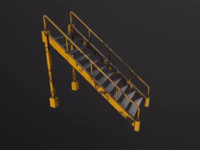Industrial stairs 3D Model Low-poly 3D model