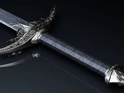 Medieval sword 3D model 8