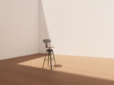 Industrial High Chair - Vintage Loft Style Bar Stool  3D model
