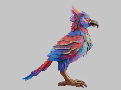 Colorful Macaw Parrot 3D Model Low-poly 3D model