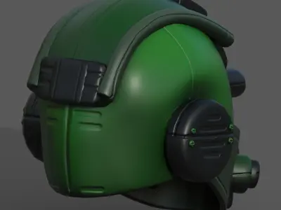Helmet scifi military combat 3d model low  Low-poly 3D model