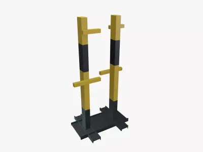 Steel Plate Storage Rack Low-poly 3D model