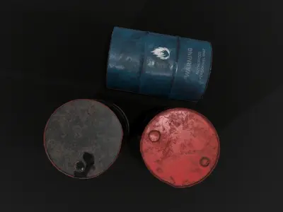 Oil Barrels Low-poly 3D model get