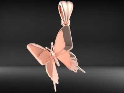 Butterfly Pendant Charm Bracelet Jewelry 3D print model