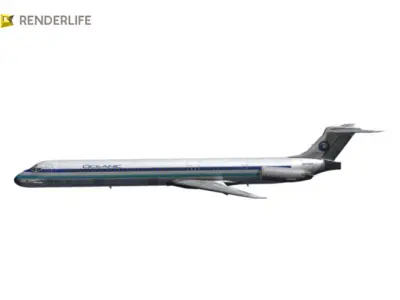 MD 80 Aircraft 3D model